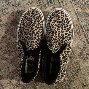 Vans women’s leopard print slip ons